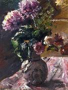 Lovis Corinth Chrysanthemums and Roses in a oil painting